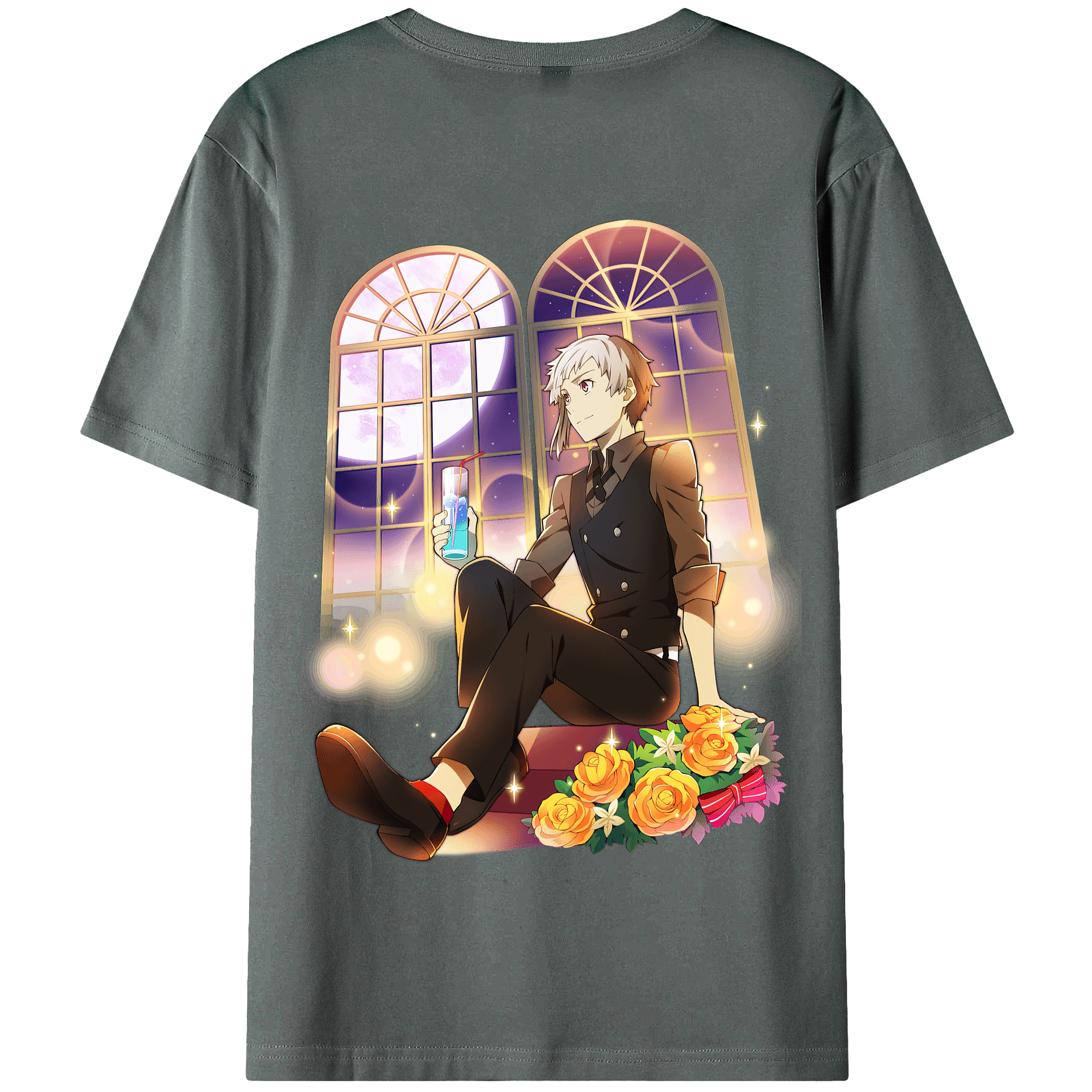 （画像用） 文豪ストレイドッグス Bungo Stray Dogs 綿100％半袖Tシャツ（背面プリント）
